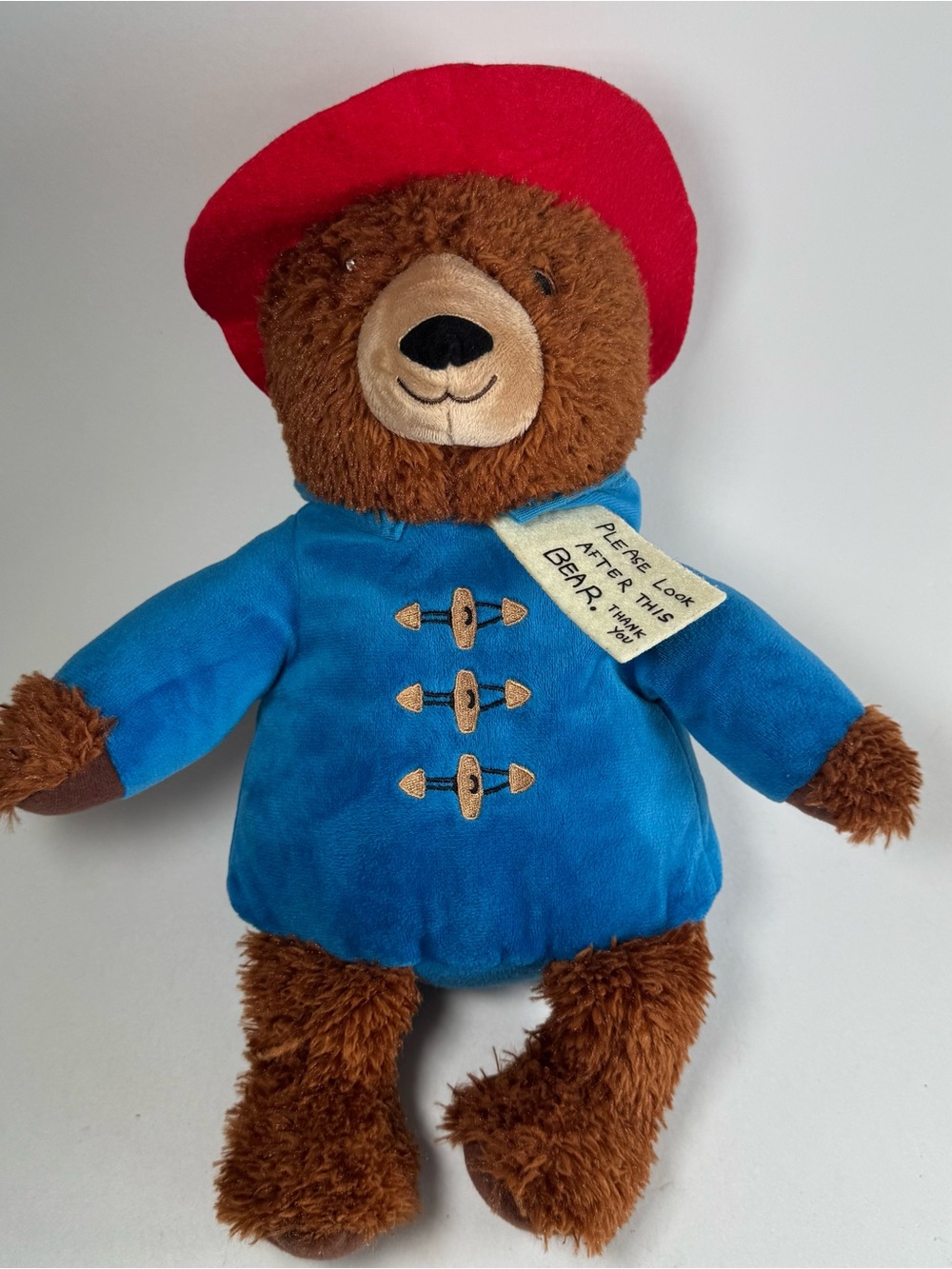 Kohls Cares Plush Paddington Bear 13" 2016 Brown Red Blue Coat Stuffed Toy